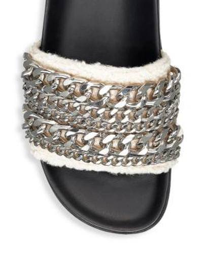 Shop Kendall + Kylie Chained Leather Slides In Multi