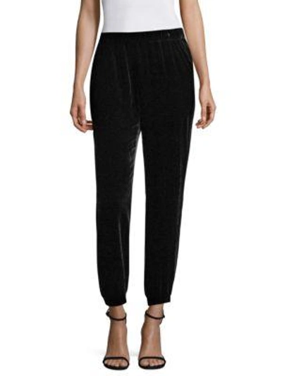 Shop Eileen Fisher Velvet Ankle Pants In Black