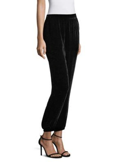 Shop Eileen Fisher Velvet Ankle Trousers In Black