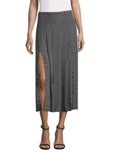 Shop Rixo London Georgia Printed Silk Skirt In Black