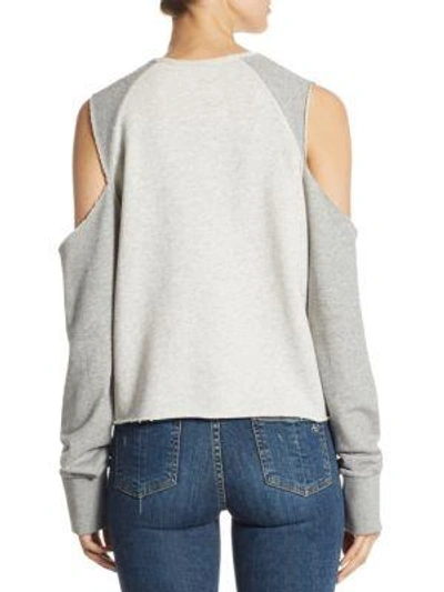 Shop Rag & Bone Slash Cold Shoulder Sweatshirt In Heather Grey