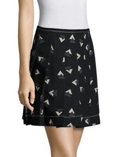 Shop Marc Jacobs Pleated Geometric Skirt In Black Ivory