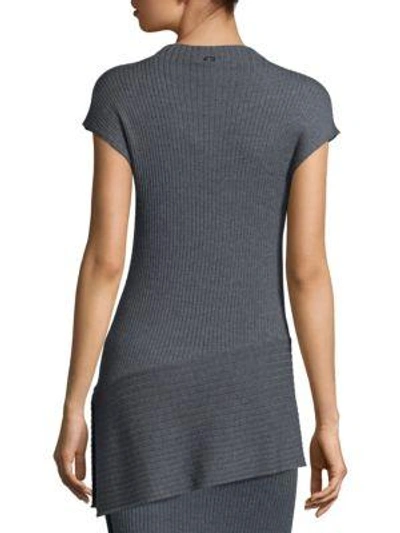 Shop St John Wool Asymmetric Sweater In Black