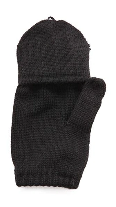 Shop Plush Fleece Lined Texting Mittens In Black