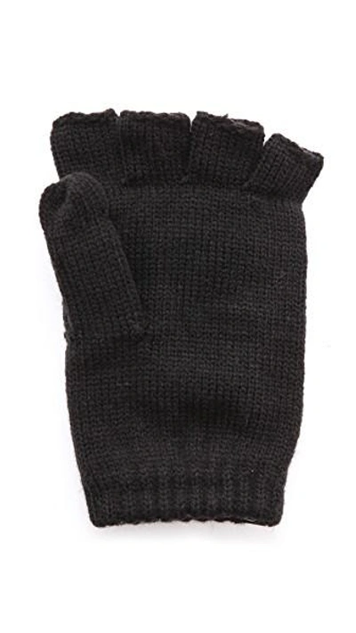 Shop Plush Fleece Lined Texting Mittens In Black