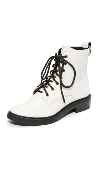 Dolce Vita Women's Bardot Leather Combat Booties In Off White