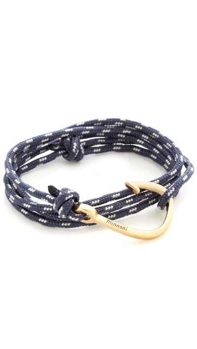 Shop Miansai Hook Rope Wrap Bracelet In Gold/dusk