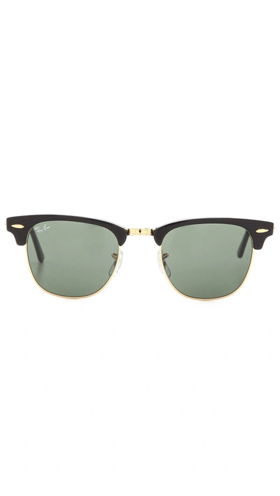 Shop Ray Ban Clubmaster Classic Sunglasses In Black/gold