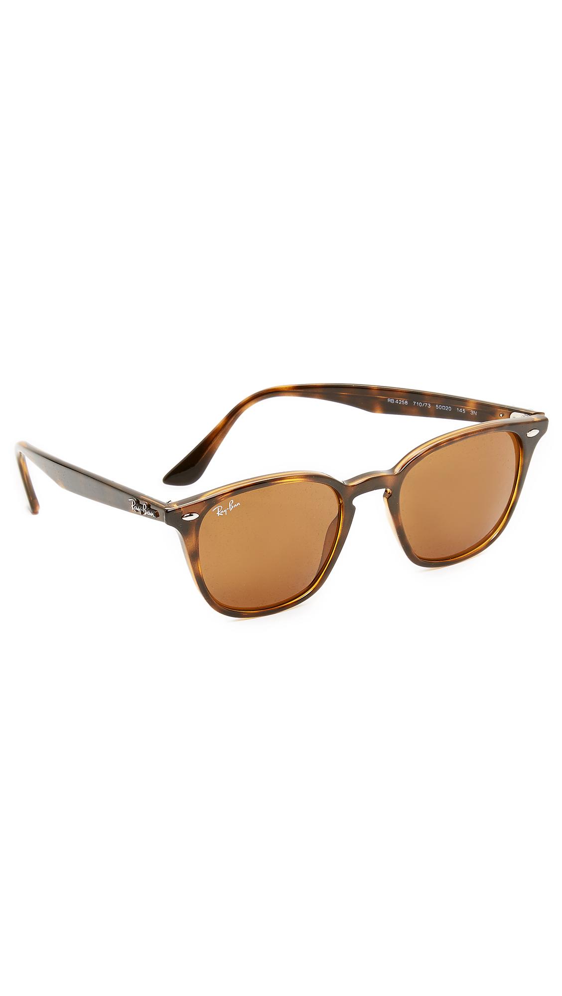 Ray Ban Polarized Round Sunglasses In Havana Brown Modesens