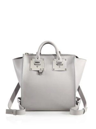Sophie Hulme Small Holmes Leather Backpack In Light Grey