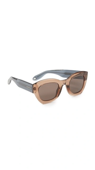 Givenchy Thick Frame Sunglasses In Beige/brown