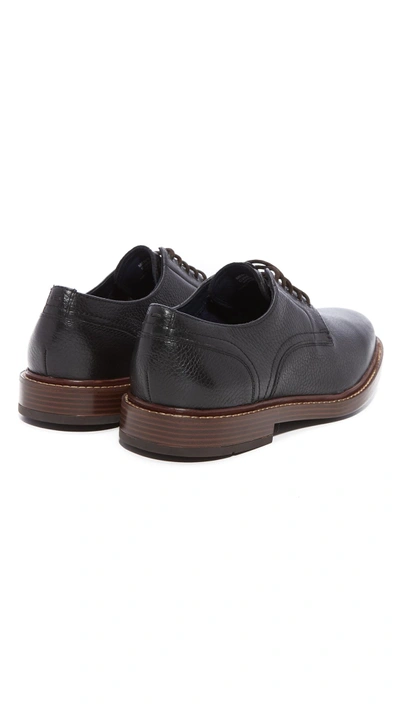 Shop Cole Haan Adams Grand Plain Tumbled Leather Oxfords In Black