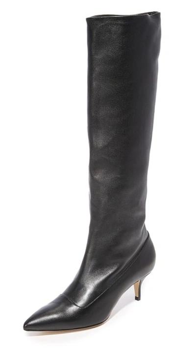 Paul Andrew Nappa Slouchy Boots In Black