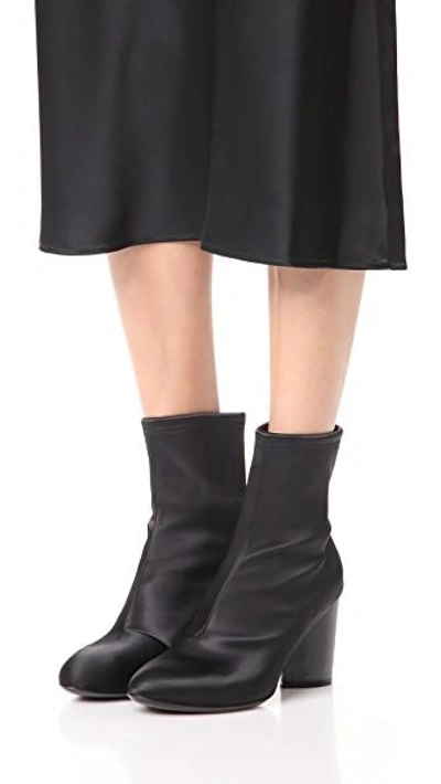 Shop Opening Ceremony Dylan Satin Booties In Black