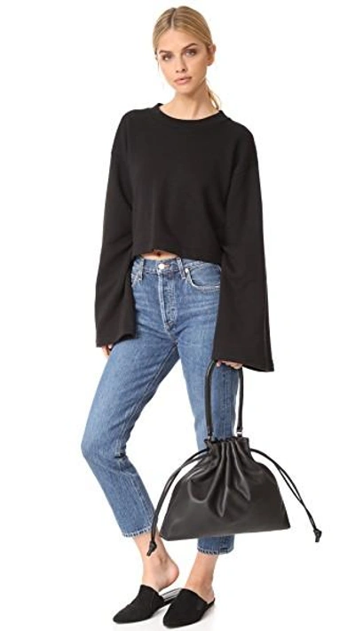 Shop Clare V Henri Drawstring Bag In Black