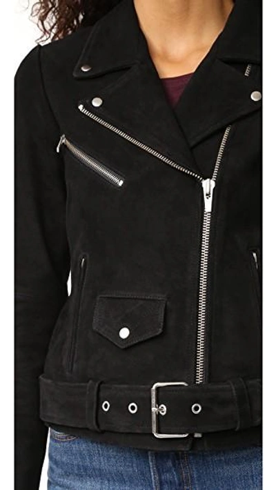 Shop Veda Jayne Classic Suede Jacket In Black