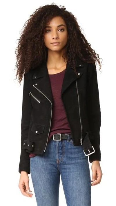 Shop Veda Jayne Classic Suede Jacket In Black