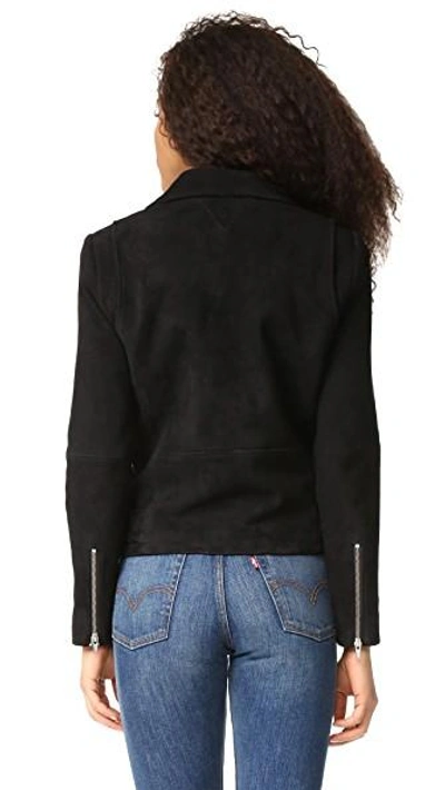 Shop Veda Jayne Classic Suede Jacket In Black