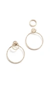 EF COLLECTION 14K GOLD DIAMOND HALO EAR JACKET