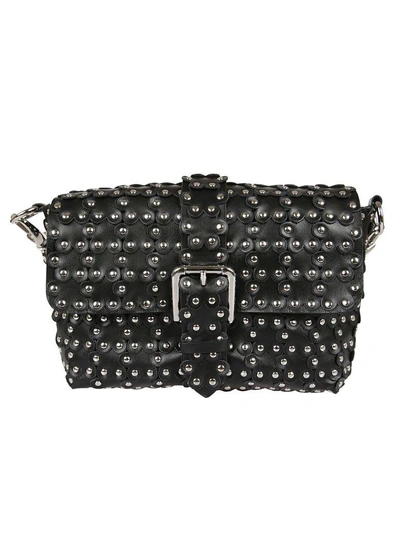 Shop Red Valentino Micro Studded Shoulder Bag In Black