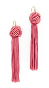 Vanessa Mooney The Astrid Knotted Tassel Earrings In Pink