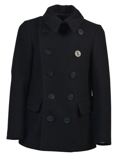 Dsquared2 Wool Felt Peacoat, Navy In Blue | ModeSens