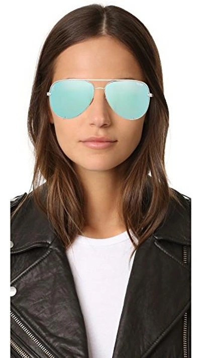 Shop Quay X Desi Perkins High Key Sunglasses In Silver/blue