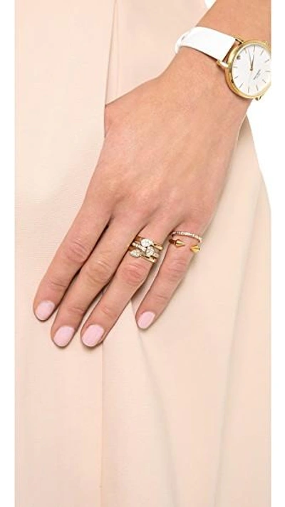 Shop Vita Fede Ultra Mini Titan Crystal Band Ring In Gold/clear
