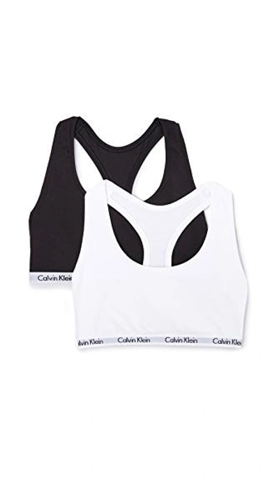 Calvin Klein Underwear Carousel Bralette Set In Black/white | ModeSens