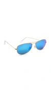 RAY BAN MIRRORED SHRUNKEN AVIATOR SUNGLASSES