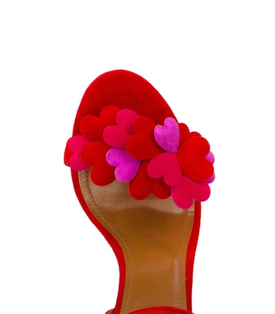 Shop Aquazzura Pink Happy Hearts Sandal