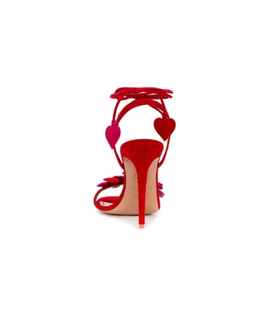 Shop Aquazzura Pink Happy Hearts Sandal