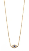 Ef Collection 14k Yellow Gold Diamond & Blue Sapphire Evil Eye Choker Necklace, 15.5 In Gold