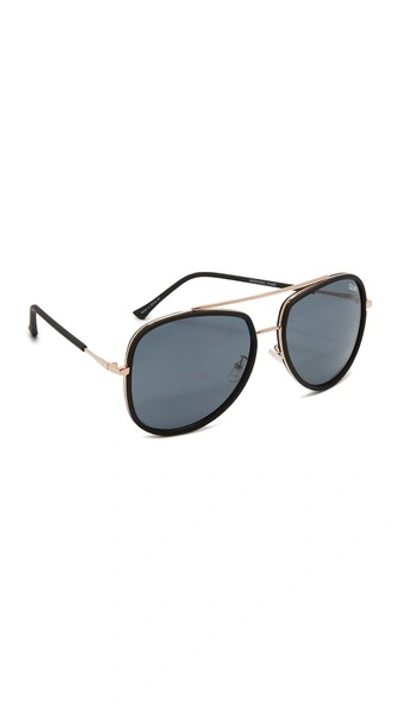 Quay Women's Needing Fame Brow Bar Aviator Sunglasses, 60mm In Black/smoke