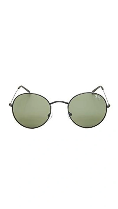 Shop Quay Mod Star Sunglasses In Black/green