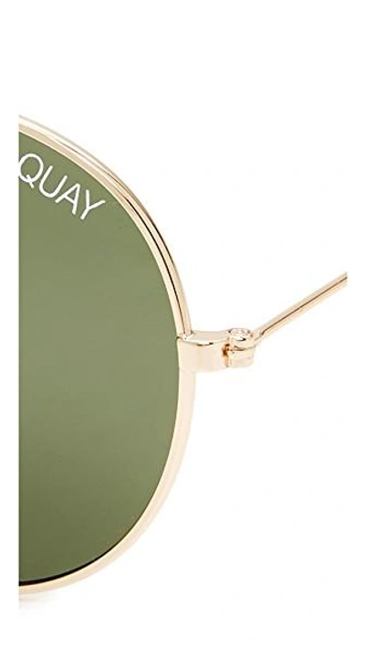 Shop Quay Mod Star Sunglasses In Gold/green