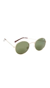 Quay 50mm Mod Star Round Sunglasses - Gold/ Green In Gold/green