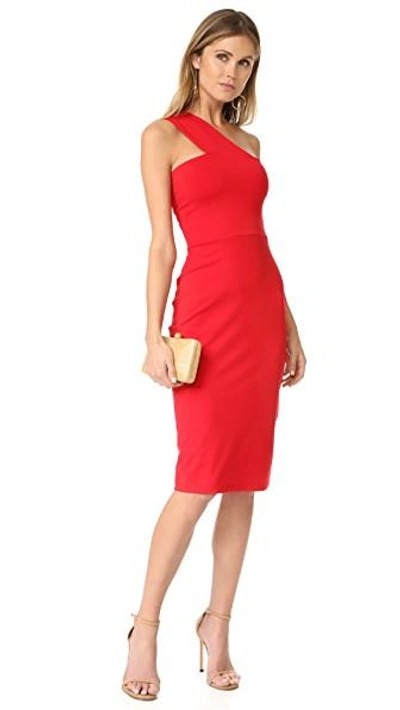 Shop Susana Monaco Tina One Shoulder Dress In Perfect Red