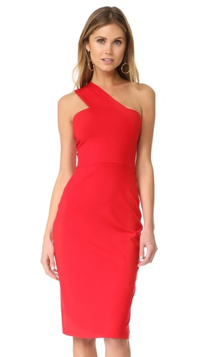 Susana Monaco Tina One Shoulder Dress In Perfect Red