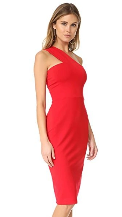 Shop Susana Monaco Tina One Shoulder Dress In Perfect Red