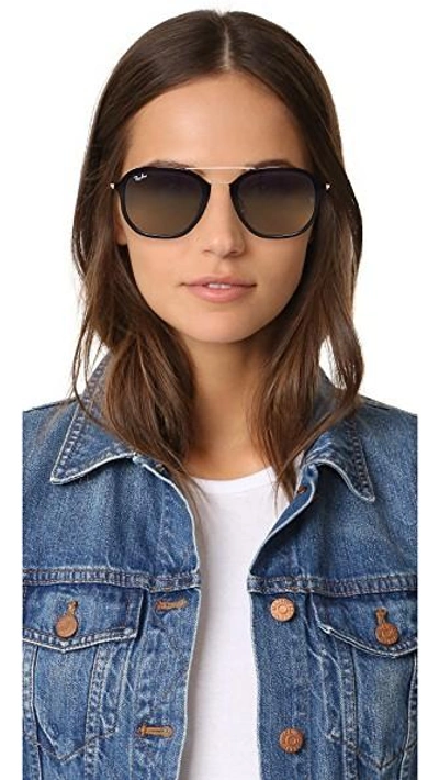 Ray Ban Rb4273 Highstreet Gradient Aviator Sunglasses In Black/grey |  ModeSens