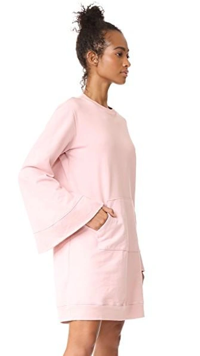 Shop Clu Too Bell Sleeve Sweatshirt Dress In Candy Pink