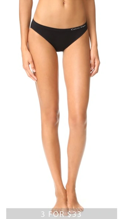 Shop Calvin Klein Underwear Pure Seamless Bikini Panties In Black
