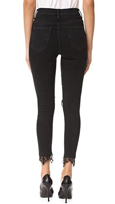 Shop Mother The Swooner Dagger Ankle Fray Jeans In Baa Baa Black Sheep