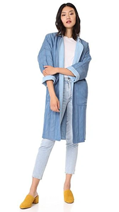 Shop Mara Hoffman Winona Coat In Denim