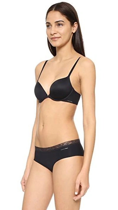 Shop Calvin Klein Underwear Perfectly Fit Memory Touch Push Up Bra In Black