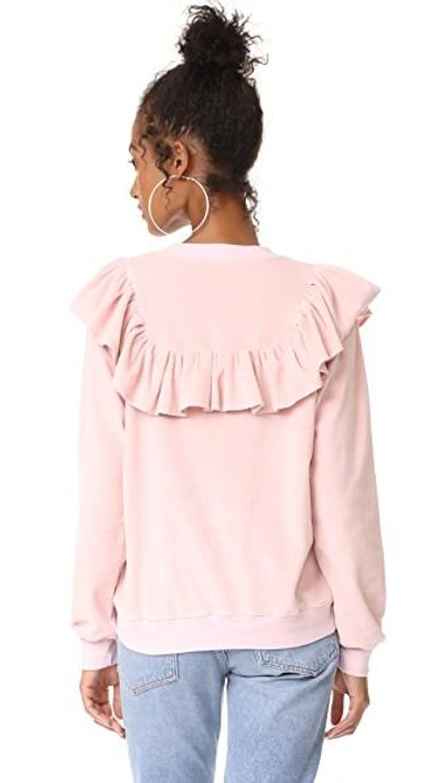 Shop Clu Too Ruffle Trimmed Sweatshirt In Candy Pink