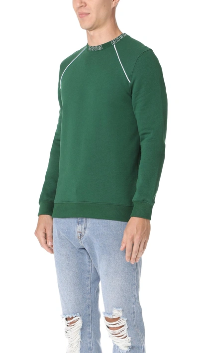 Shop Msgm Crew Neck Sweatshirt In Green