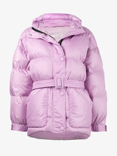 Shop Ienki Ienki Purple Michelin Belted Puffer Jacket In Pink&purple