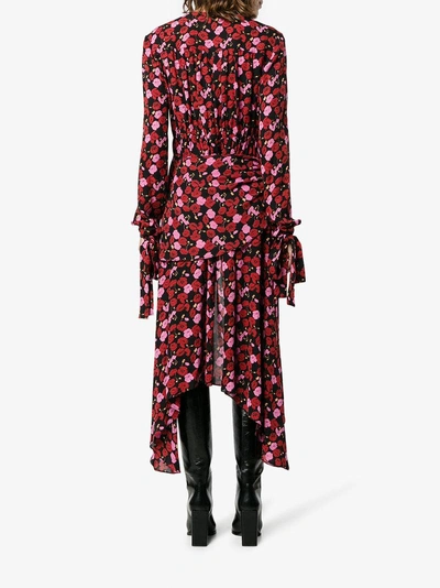 Magda Butrym Gela Floral-print Silk High-low Midi Dress | ModeSens